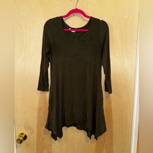 White Mark Dark Olive Tunic Top